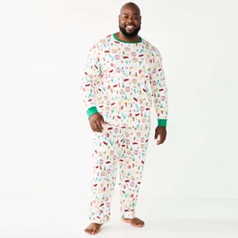LC LAUREN CONRAD JAMMIES FOR FAMILIES 2 PIECE PAJAMA SET: WHITE: NWT: SZ 3XLT